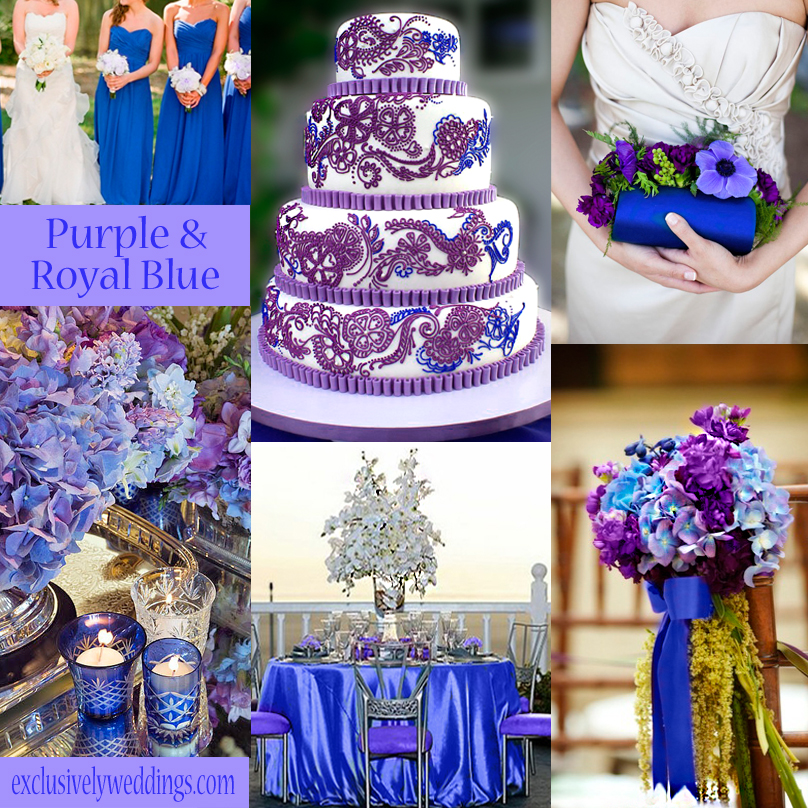 plum and blue wedding colors pictures