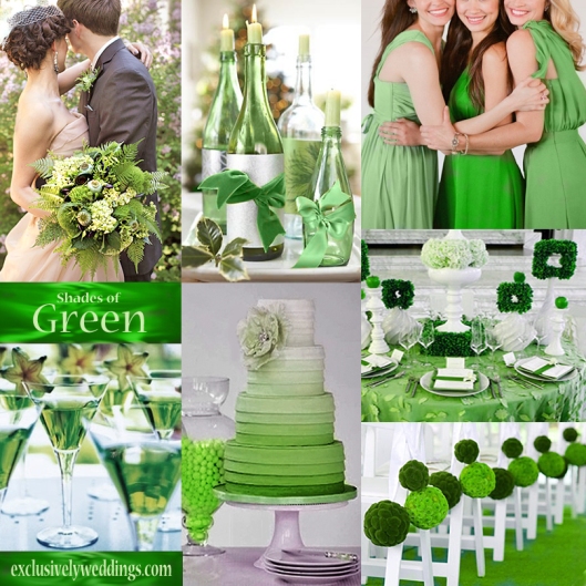 Shades of Green Wedding Colors