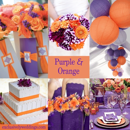 Purple and Orange Wedding Colors