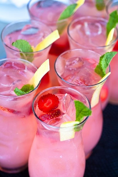 Signature Wedding Cocktail - Strawberry Lemonade Sparkler