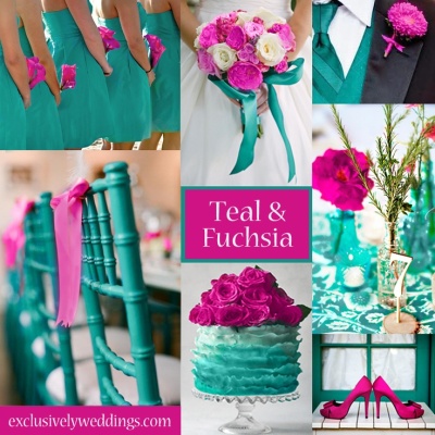 Teal and Fuchsia Wedding Colors