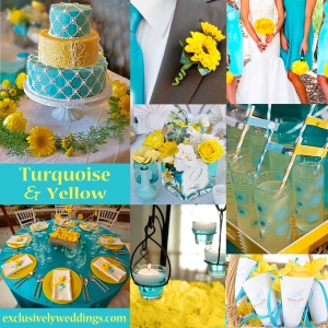 Turquoise and Yellow Wedding Colors