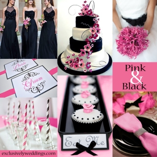Pink and Black Wedding