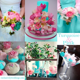 Turquoise and Pink Wedding