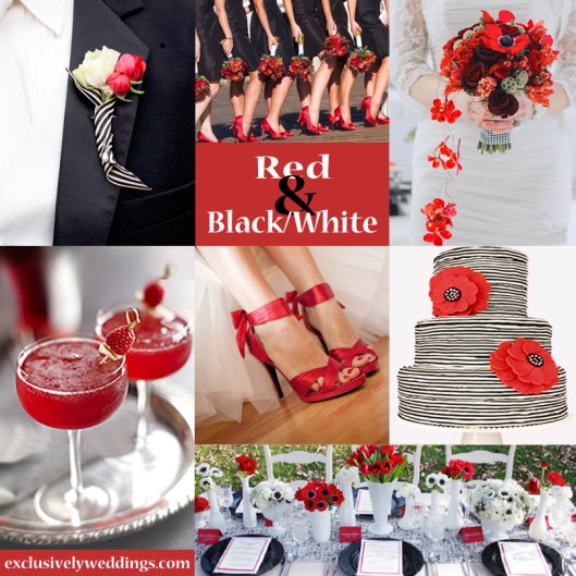 Black, White and Red Wedding Colors