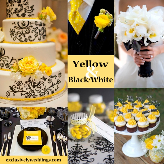 Black, White and Yellow Wedding Colors