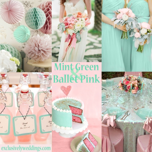 Mint Green and Ballet Pink Wedding Colors