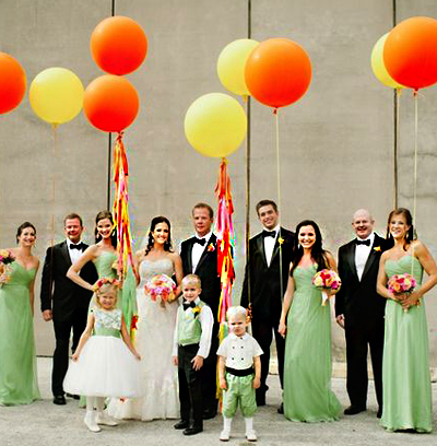 Wedding Party with Balloons
