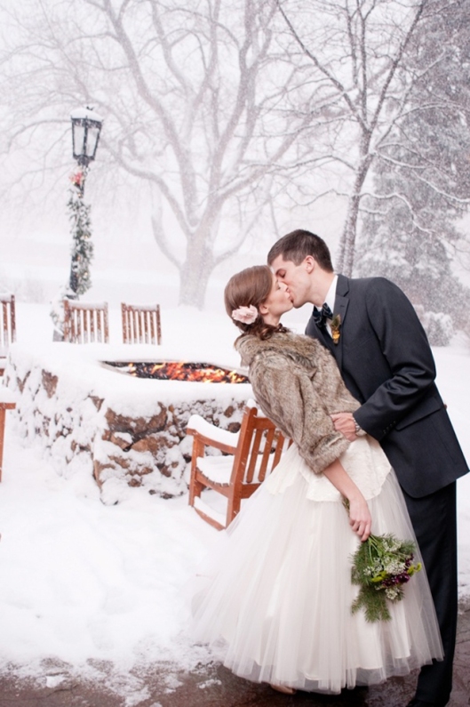 Winter Wedding Photograph in Snow