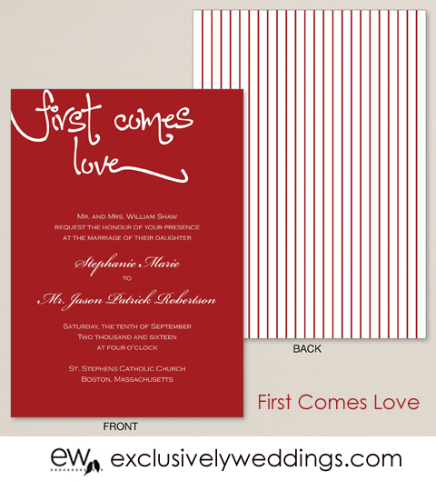 First_Comes_Love_Wedding_Invitation_From_Exclusively_Weddings