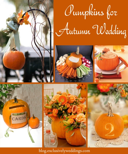 Pumpkins for autumn wedding decor