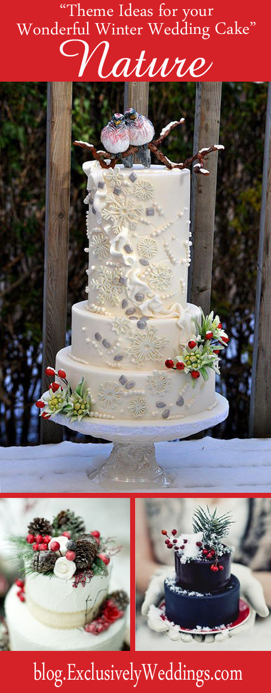 Theme Ideas for Your Wonderful Winter Wedding Cake - Nature