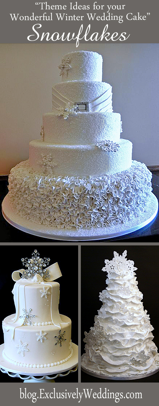 Theme Ideas for Your Wonderful Winter Wedding Cake - Snowflakes