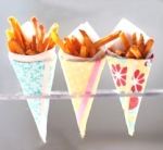 French Fries in Colorful Cones