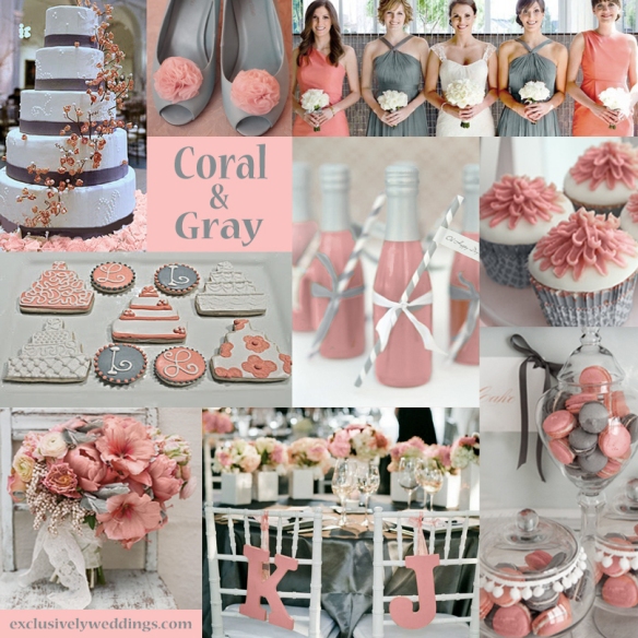 Coral and Gray Wedding Colors