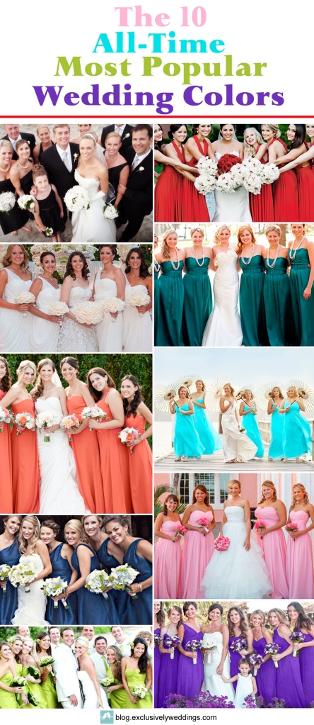 The top ten all-time most popular wedding colors
