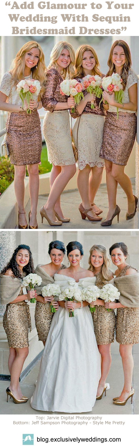 Tailored Bridesmaid Dresses with Sequins
